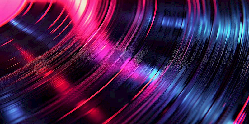 vinyl record reflecting light
