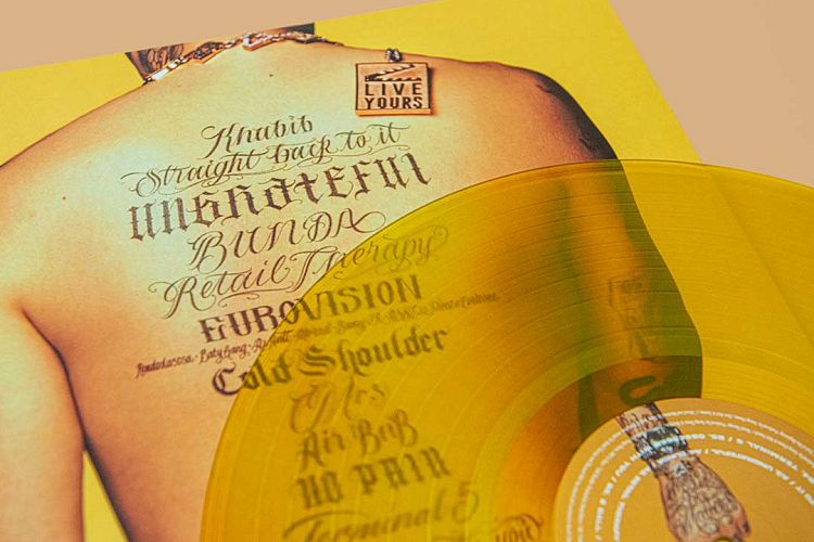 Translucent yellow vinyl record.